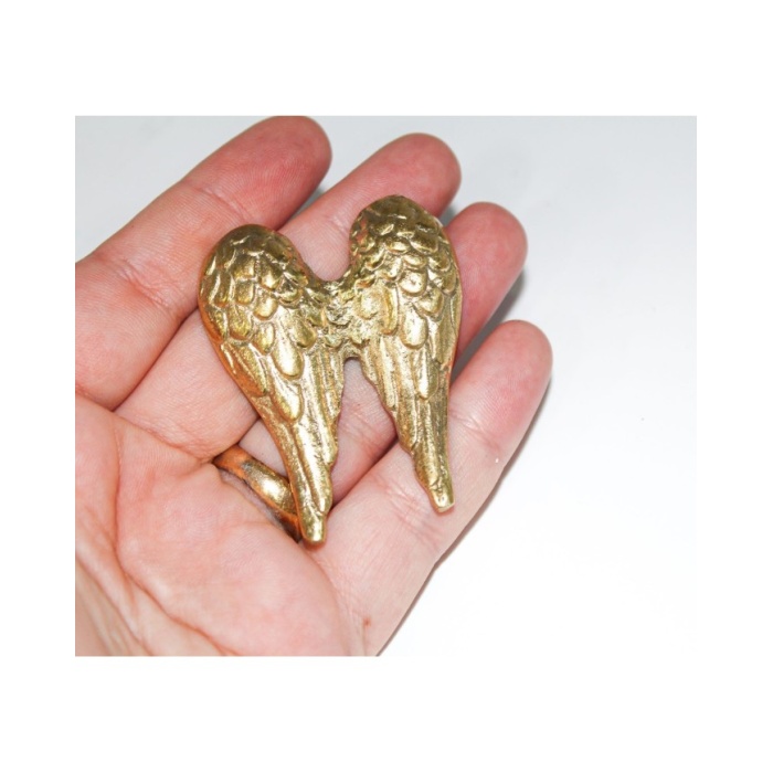 1 Adet -  Pirinç Kaplama Vidalı Tepsi Kulpu - Melek Kanadı Model