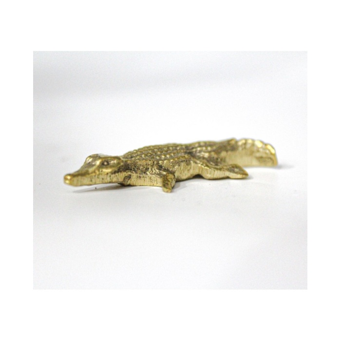 1 Adet -  Pirinç Kaplama Vidalı Tepsi Kulpu - Timsah Model