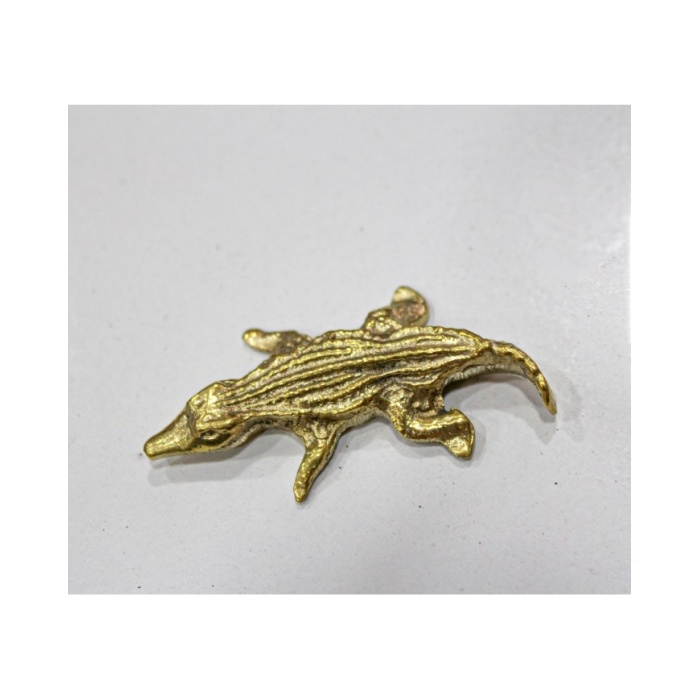 1 Adet -  Pirinç Kaplama Vidalı Tepsi Kulpu - Timsah Model