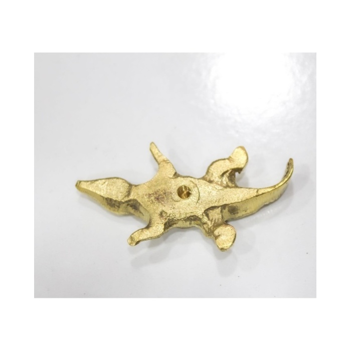 1 Adet -  Pirinç Kaplama Vidalı Tepsi Kulpu - Timsah Model