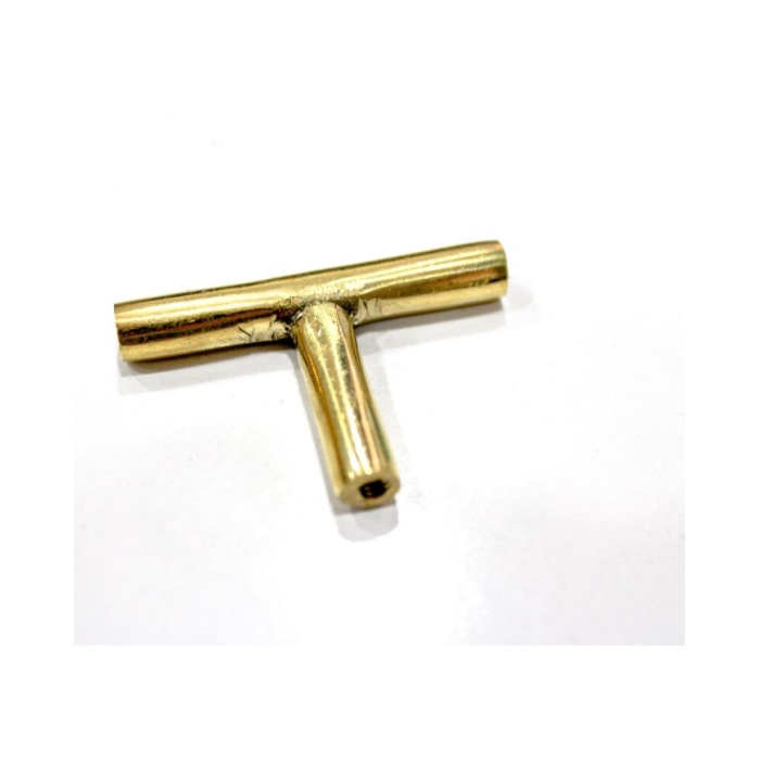 1 Adet -  Pirinç Kaplama Vidalı Tepsi Kulpu - T Model (Leb)