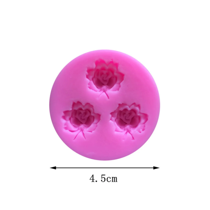 3D Gül Çiçek Desenli Silikon Kalıp - Hobi Silikon Kalıbı -Kod:1134
