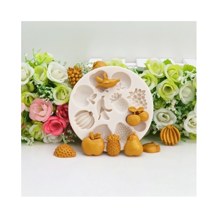 10lu Meyve Desenli Epoksi Beton ve Mum Kalıbı - Kod: 1131B