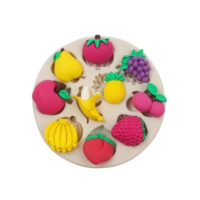 10lu Meyve Desenli Epoksi Beton ve Mum Kalıbı - Kod: 1131B