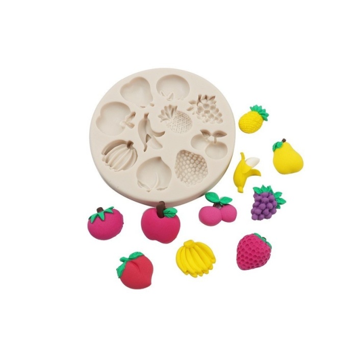 10lu Meyve Desenli Epoksi Beton ve Mum Kalıbı - Kod: 1131B