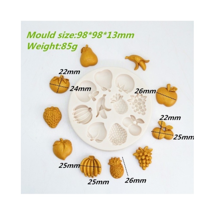 10lu Meyve Desenli Epoksi Beton ve Mum Kalıbı - Kod: 1131B