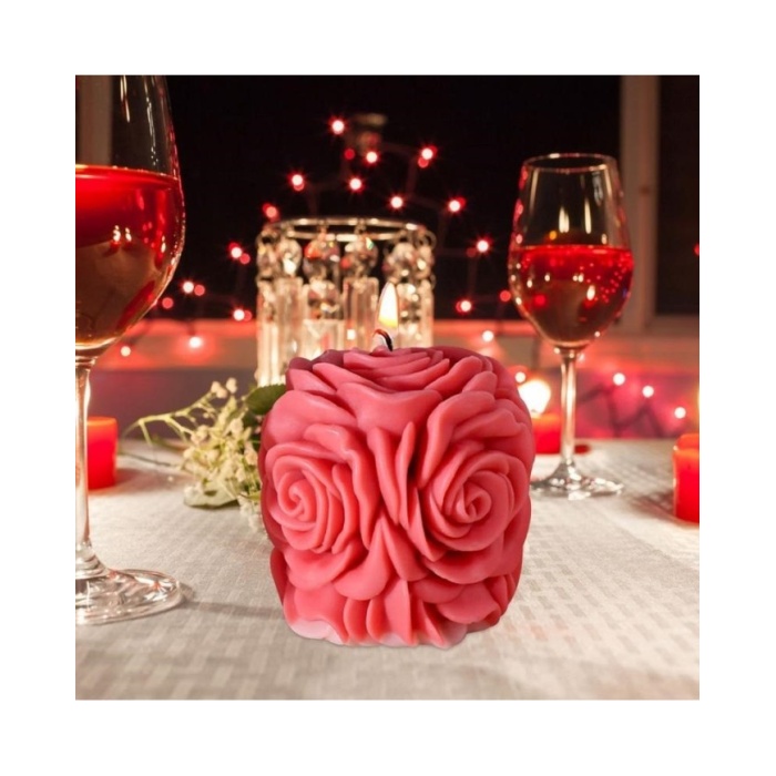 Gül Buketi Epoksi Mum ve Beton Kalıbı - Kod: 1170B