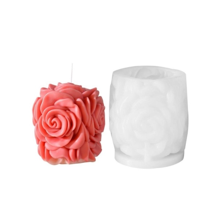 Gül Buketi Epoksi Mum ve Beton Kalıbı - Kod: 1170B