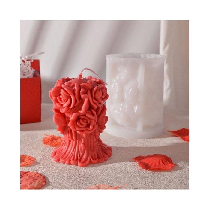 Romantik Gül Şelalesi Mum Epoksi ve Beton Kalıbı - Kod: 1170C