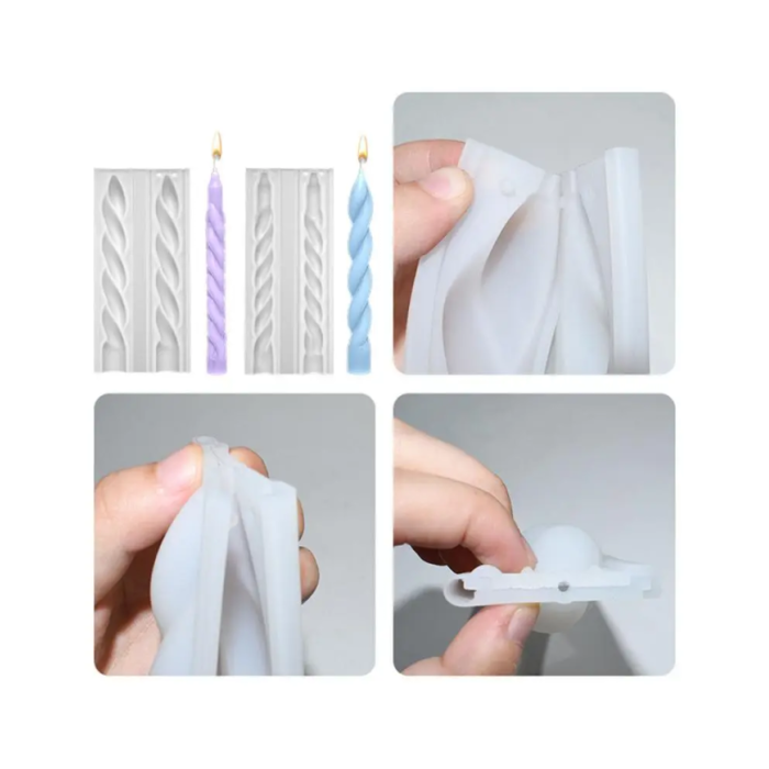 Pimli Burgu Şamdan Mum Kalıbı - Hobi Silikon Kalıbı -KOD 1255E