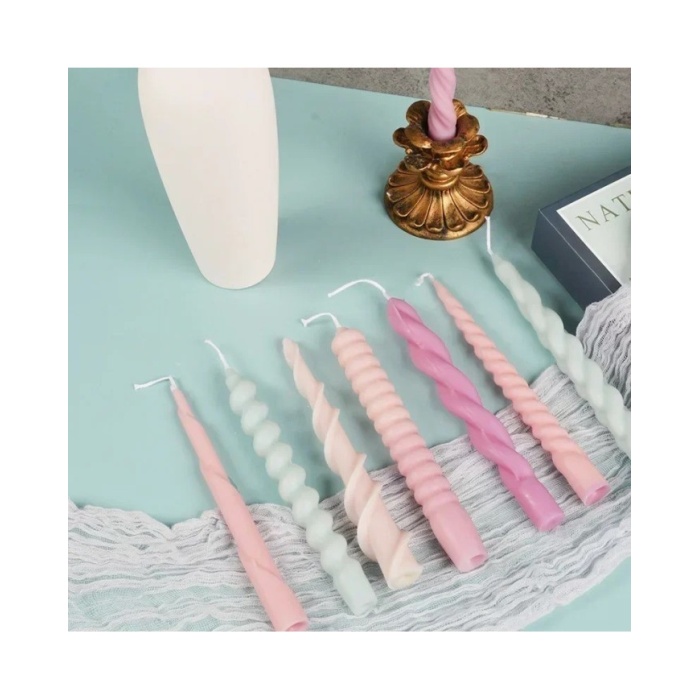 Pimli Burgu Şamdan Mum Kalıbı - Hobi Silikon Kalıbı -KOD 1255E