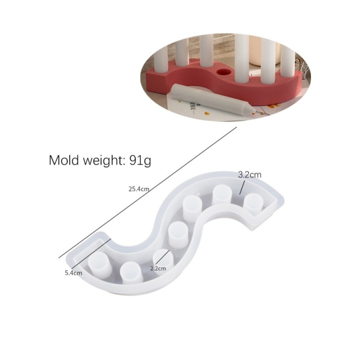 Asimetrik  Şamdan Silikon Kalıp Beton Mum Altlıgı Kod 541B