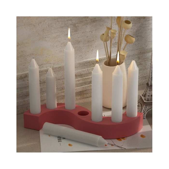 Asimetrik  Şamdan Silikon Kalıp Beton Mum Altlıgı Kod 541B