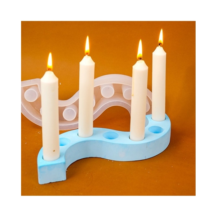 Asimetrik  Şamdan Silikon Kalıp Beton Mum Altlıgı Kod 541B