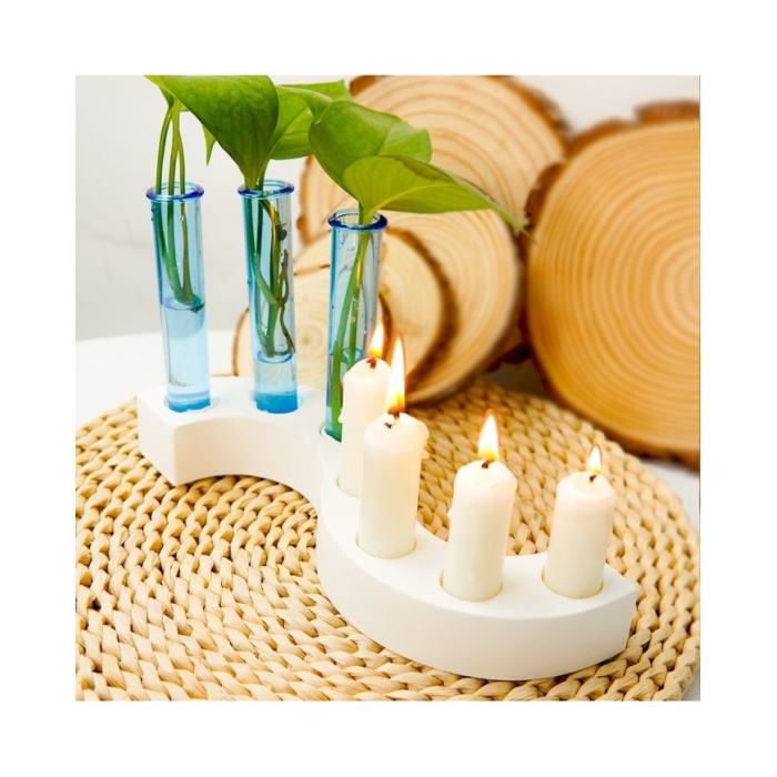 Asimetrik  Şamdan Silikon Kalıp Beton Mum Altlıgı Kod 541B