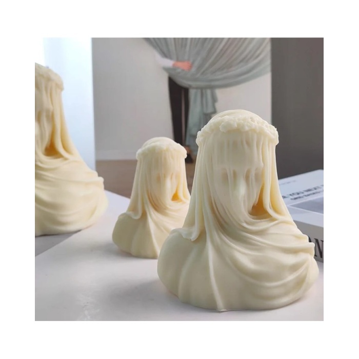 Peçeli Kadın Mum Silikon Kalıbı 8,5 cm - Kod:1100B