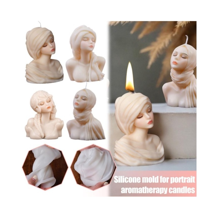 80 Lerin Kadını Mum Beton Silikon Kalıp Kod 1257B