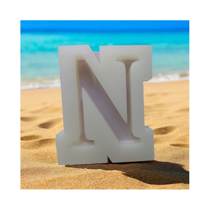 N Harfi Epoksi Beton Mum Kalıp - L Boy