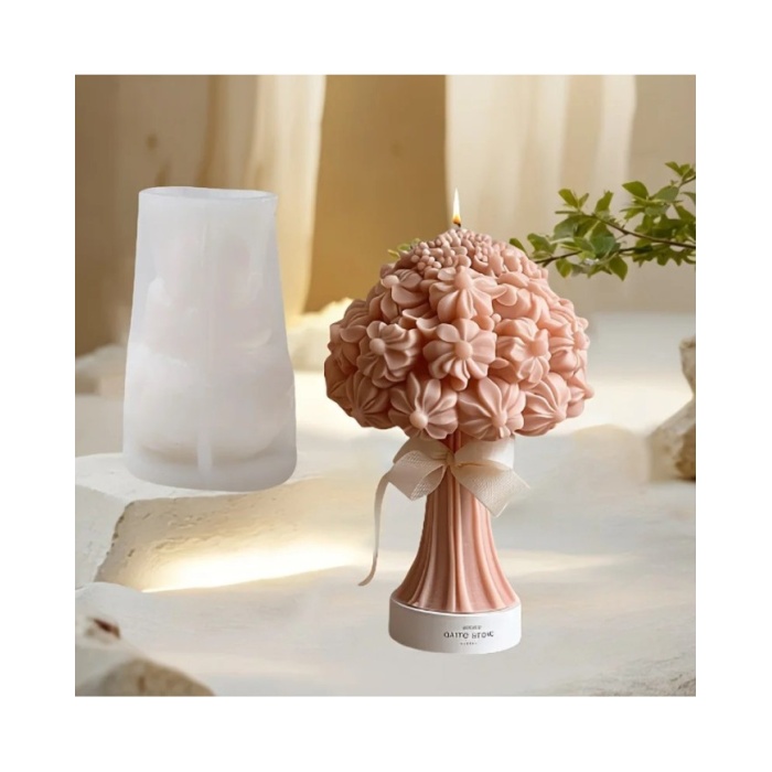 Çiçek Buketi Silikon Mum Kalıp -  Reçine Kalıbı-Kod: 1260A