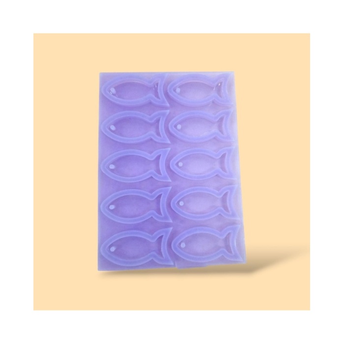 10 Adet Reçine Epoksi Kalıp Çoklu Kolye Anahtarlık Balık-55mm