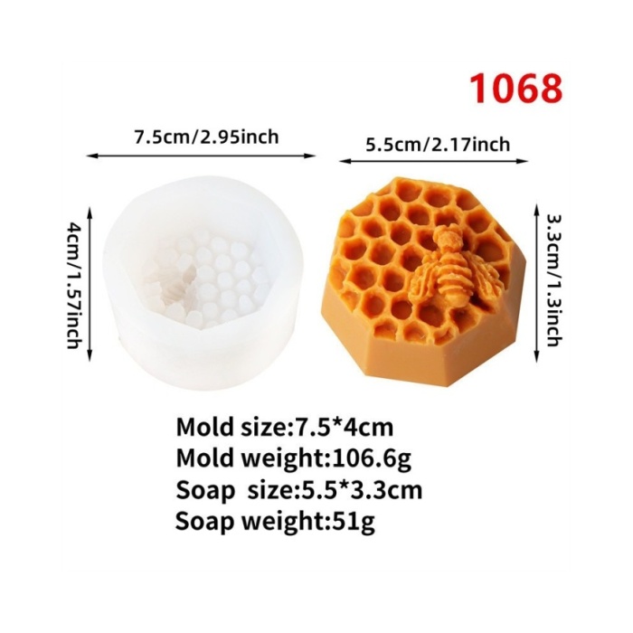 Altıgen İşçi Arı Mum Beton Sabun Kalıbı Kod:1261B