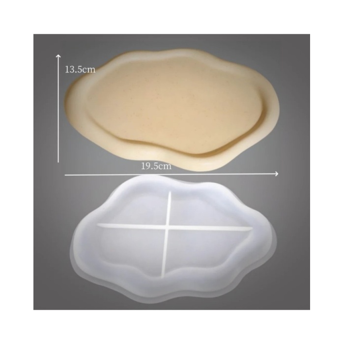 Bulut Şekilli Tepsi Bardak Altı Reçine Epoksi ve Beton Kalıbı - Kod:1263