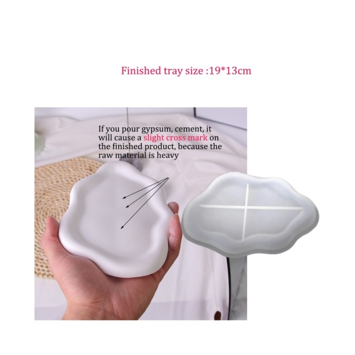 Bulut Şekilli Tepsi Bardak Altı Reçine Epoksi ve Beton Kalıbı - Kod:1263