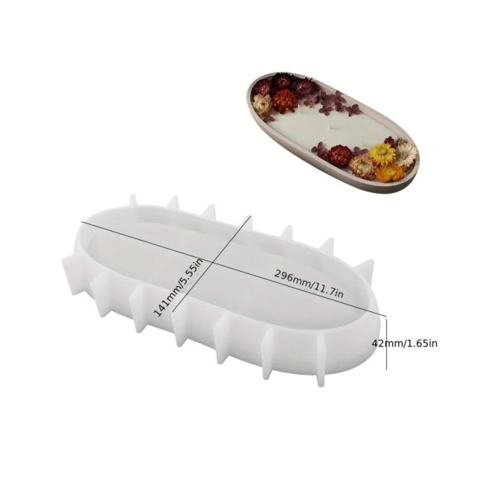 Tekne Model Silikon Kalıp 30cm - Oval Kase, Tekne, ve Beton Kalıbı-Kod: 1267