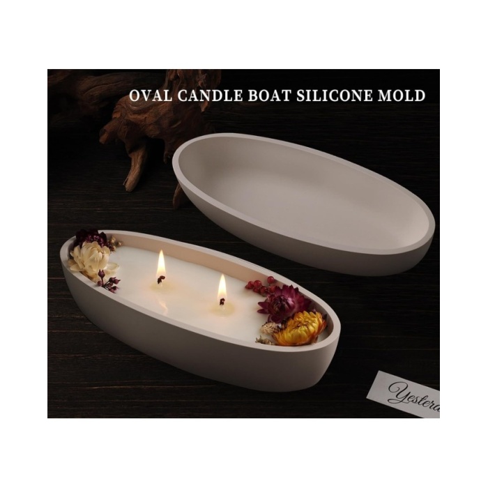 Tekne Model Silikon Kalıp 30cm - Oval Kase, Tekne, ve Beton Kalıbı-Kod: 1267