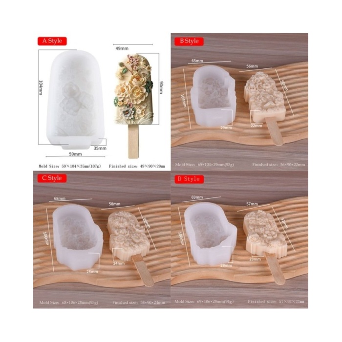 Dondurma Mum Kalıbı - Hobi Silikon Kalıbı -Kod:1270