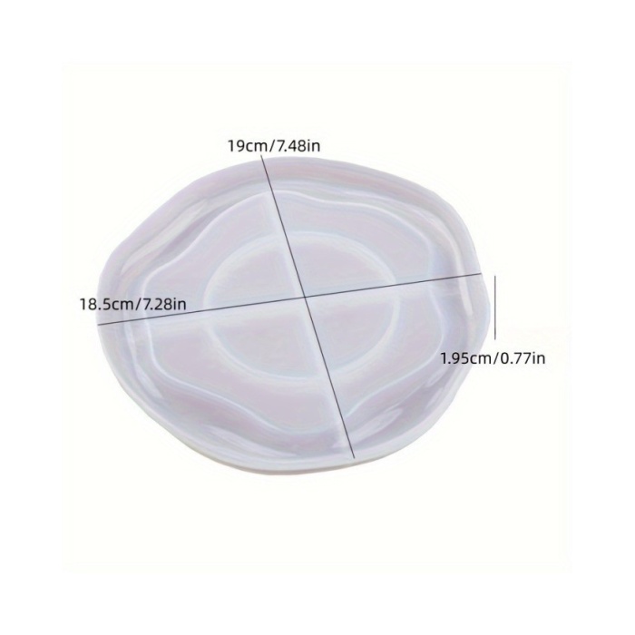 Asimetrik Yuvarlak Tepsi Bardak Altı Reçine Epoksi ve Beton Kalıbı - Kod:1272