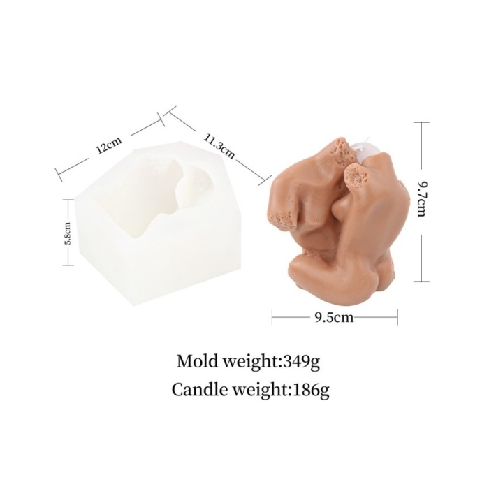 İskandinav Tarzı Sarılan Çift Mum Kalıbı - Hobi Silikon Kalıbı -Kod:1281