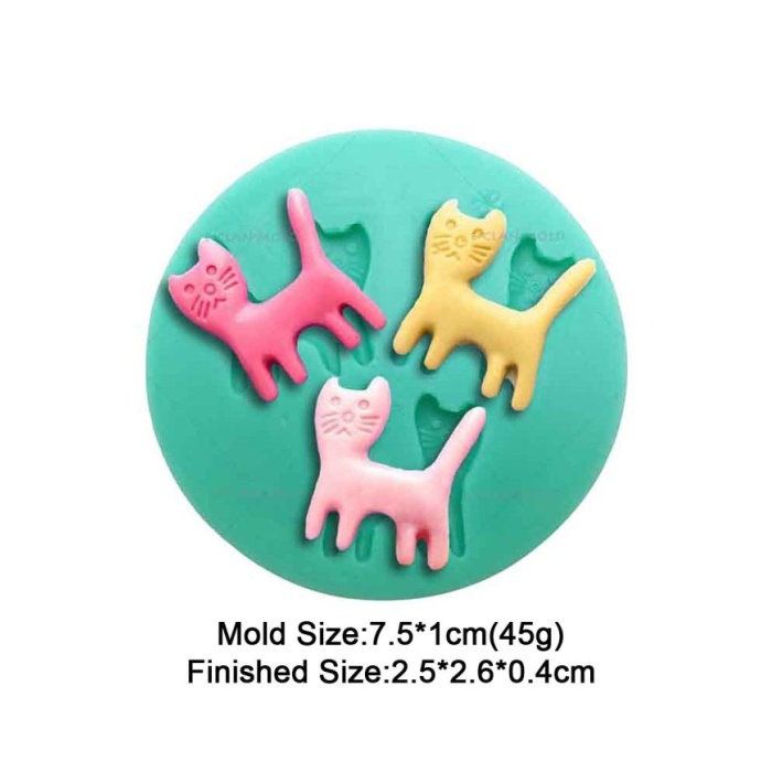 İki Boyutlu Bıyıklı Kedi Silikon Reçine Epoksi Silikon Kalıbı - Kod:M5