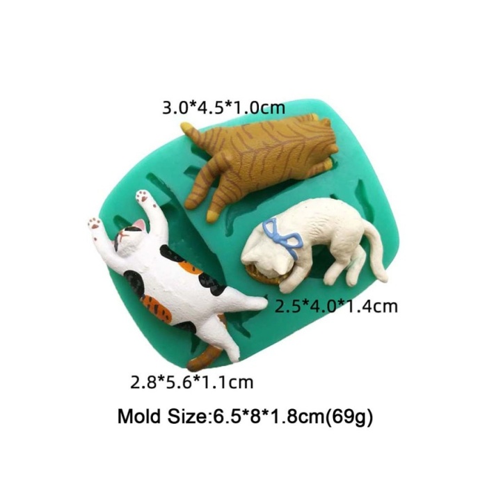 3D Şirin Kediler Silikon Reçine Epoksi Silikon Mum Kalıbı - Kod:M7
