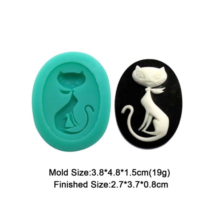 Modern & Asil Kedi Silikon Reçine Epoksi Silikon Mum Kalıbı - Kod:M10
