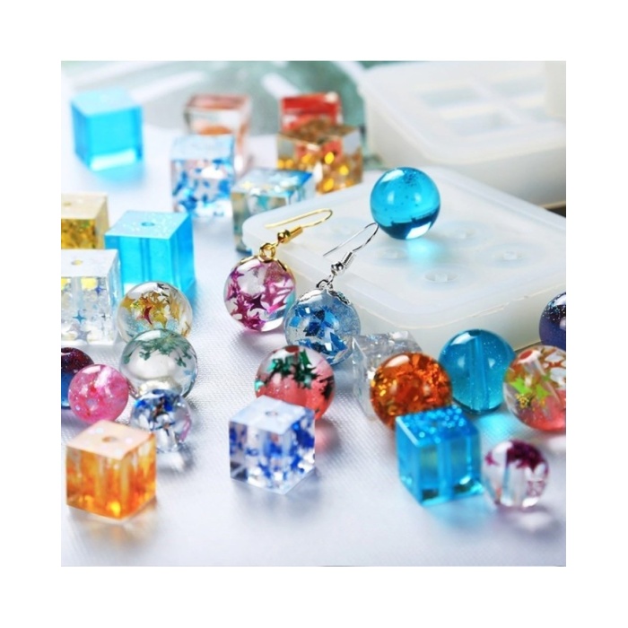 5 adet - Reçine  Epoksi silikon Boncuk Kalıbı -12mm- 161