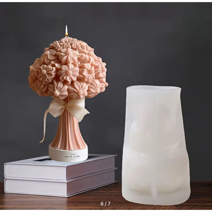 Çiçek Buketi Silikon Mum Kalıp -  Reçine Kalıbı-Kod: 1260A