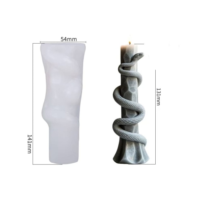 Kayalıktaki Sarılmış Yılan Mum & Sabun Silikon Kalıp Modeli Kod