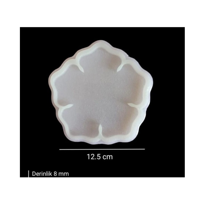 5 Adet 12,5cm - Çiçek Model Bardak Altı Kalıbı- Snt b101 inci