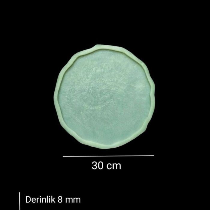 30 cm - Kavisli Yuvarlak Tepsi Kalıbı - Kod:İnci