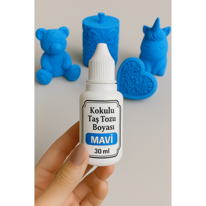 Mavi Renk -  Kokulu Taş Tozu Boyası - 30 ml