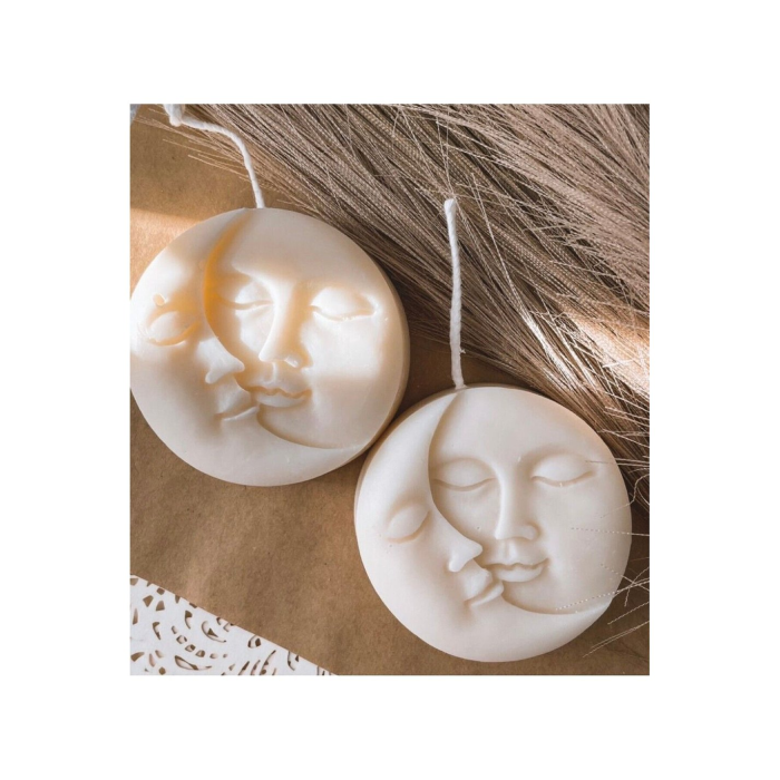 1 Adet -Güneş & Ay Tasarım Dekoratif Mum