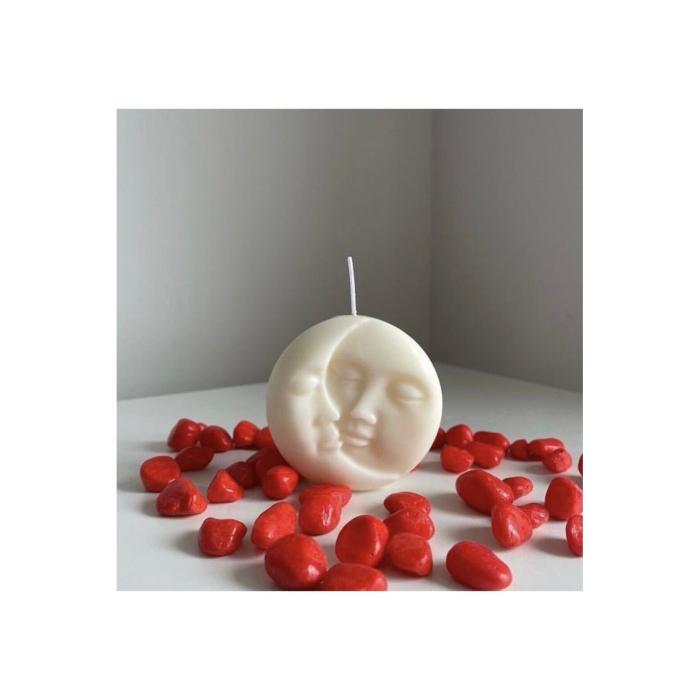 1 Adet -Güneş & Ay Tasarım Dekoratif Mum