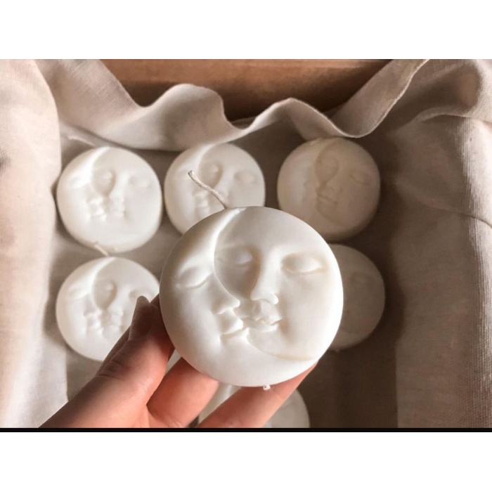 1 Adet -Güneş & Ay Tasarım Dekoratif Mum