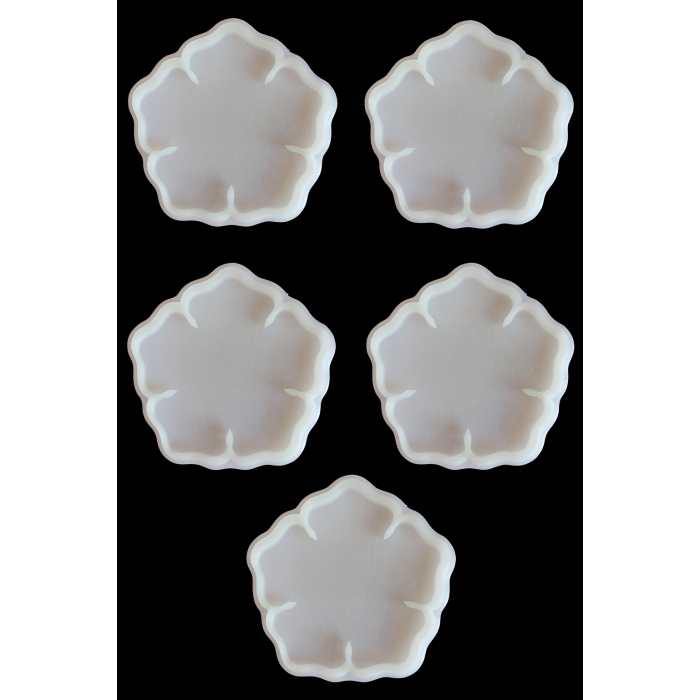 12,5cm - Çiçek Model Bardak Altı Kalıbı - (Snt-B101inci)
