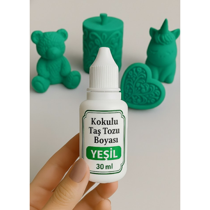 Yeşil Renk -  Kokulu Taş Tozu Boyası - 30 ml