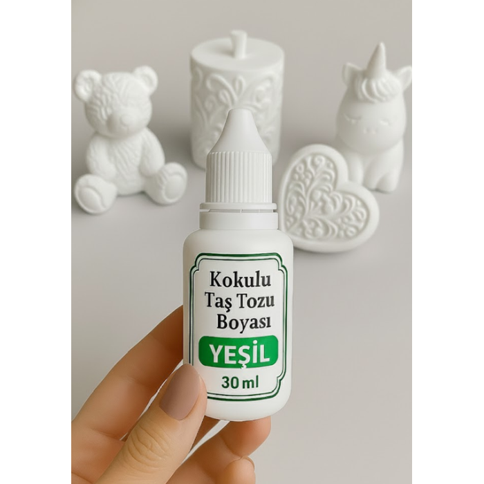 Yeşil Renk -  Kokulu Taş Tozu Boyası - 30 ml