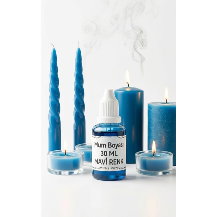 Sıvı Mum Boyası - Mavi - 30 ml