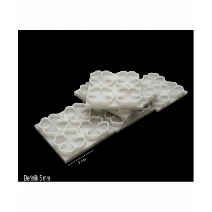 5 Adet 7 cm Dörtlü Yonca Magnet Kalıbı - Hobi Silikon Kalıbı- SNTM165 (inci)