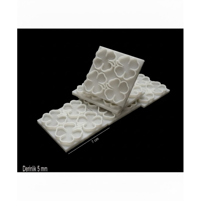 5 Adet 7 cm Dörtlü Yonca Magnet Kalıbı - Hobi Silikon Kalıbı- SNTM165 (inci)